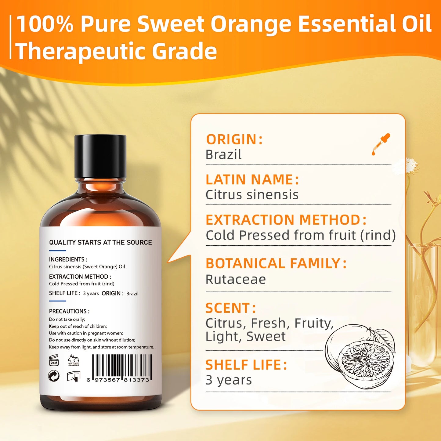 100ml Sweet Orange Essential Oils