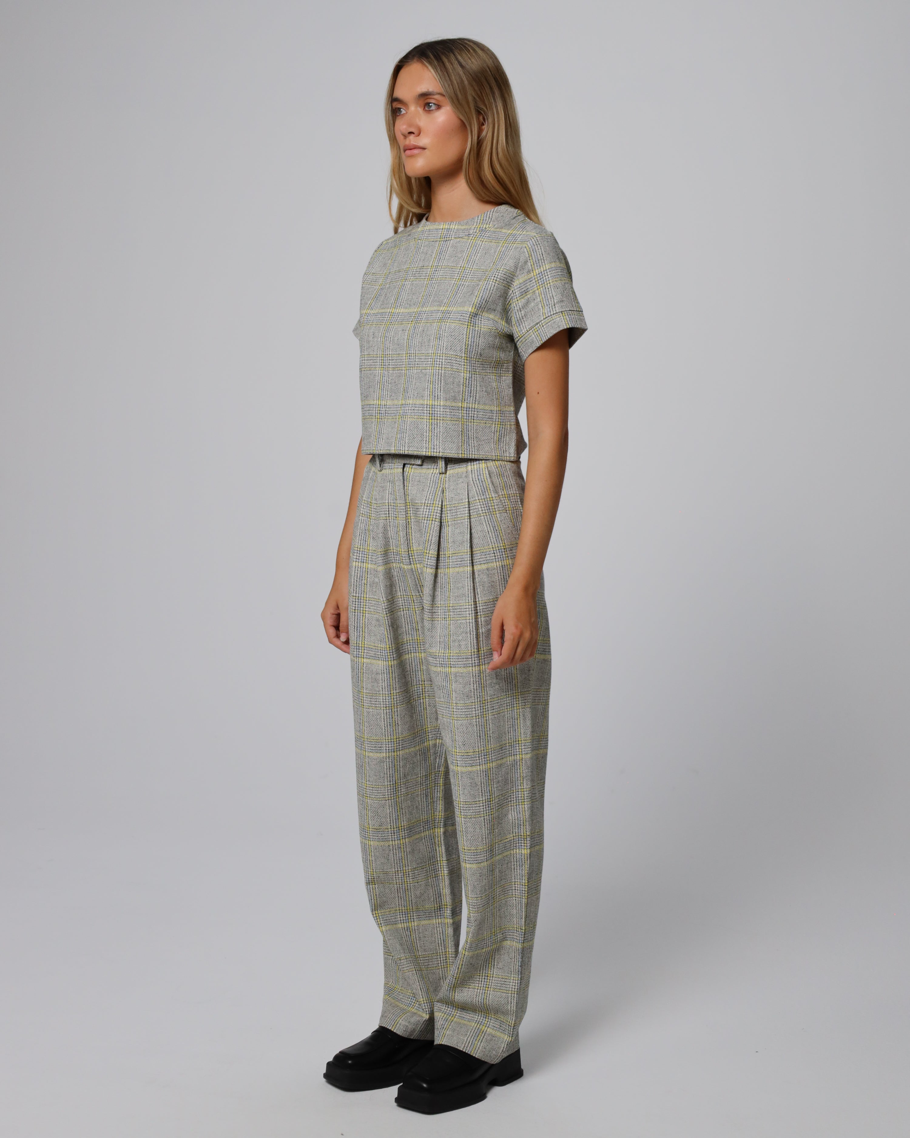 Plaid Theory High Rise Trousers