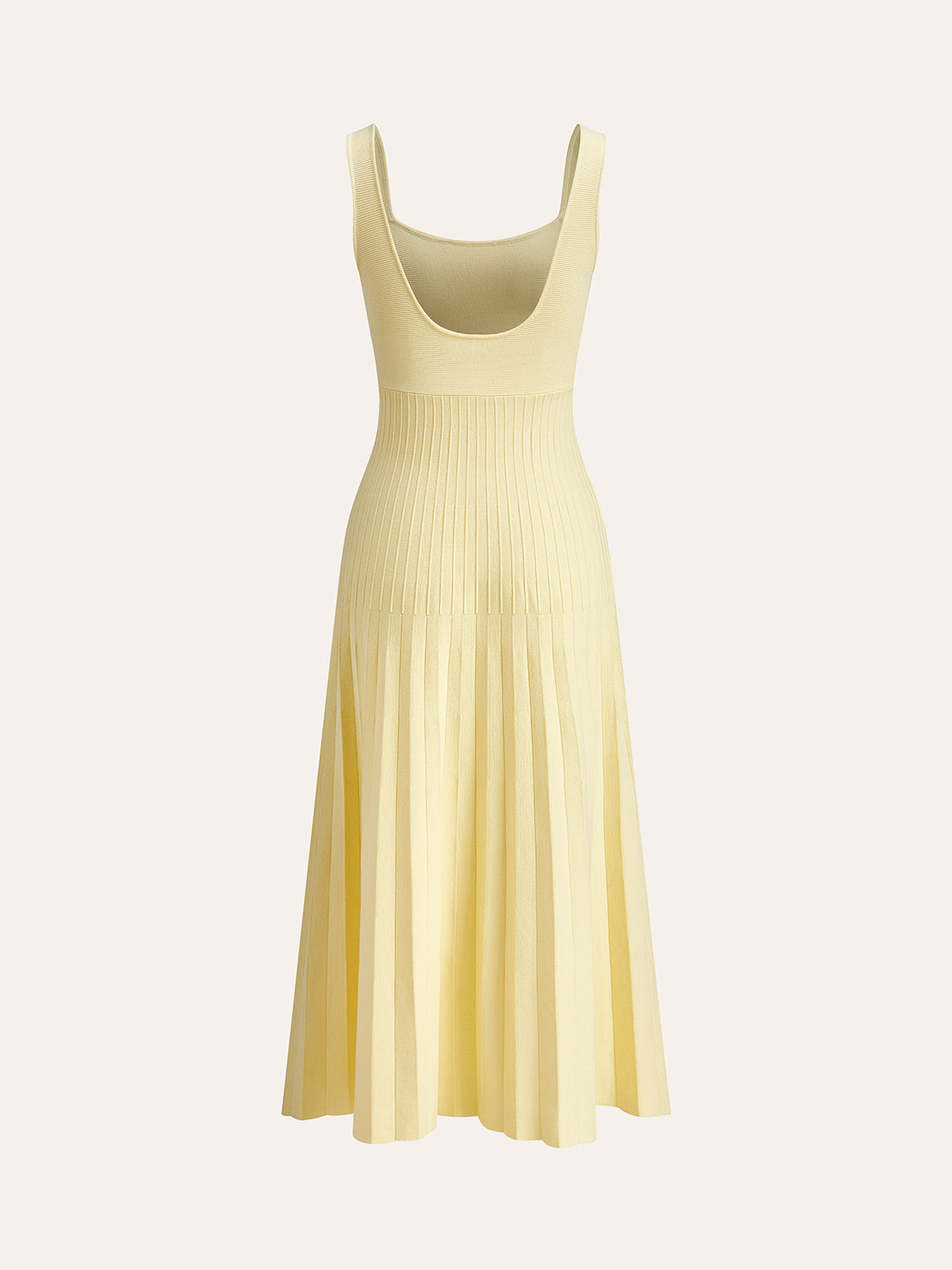 Square-Neck Ribbed Knit Dress