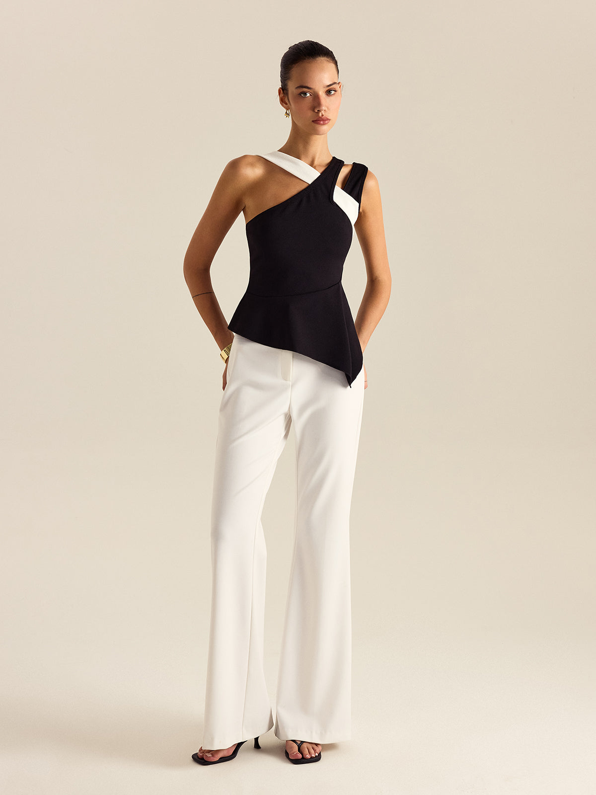 Asymmetric Peplum Top