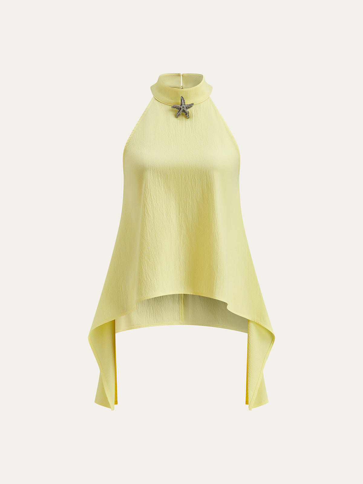 Halter Neck Asymmetric Hem Shorts Set