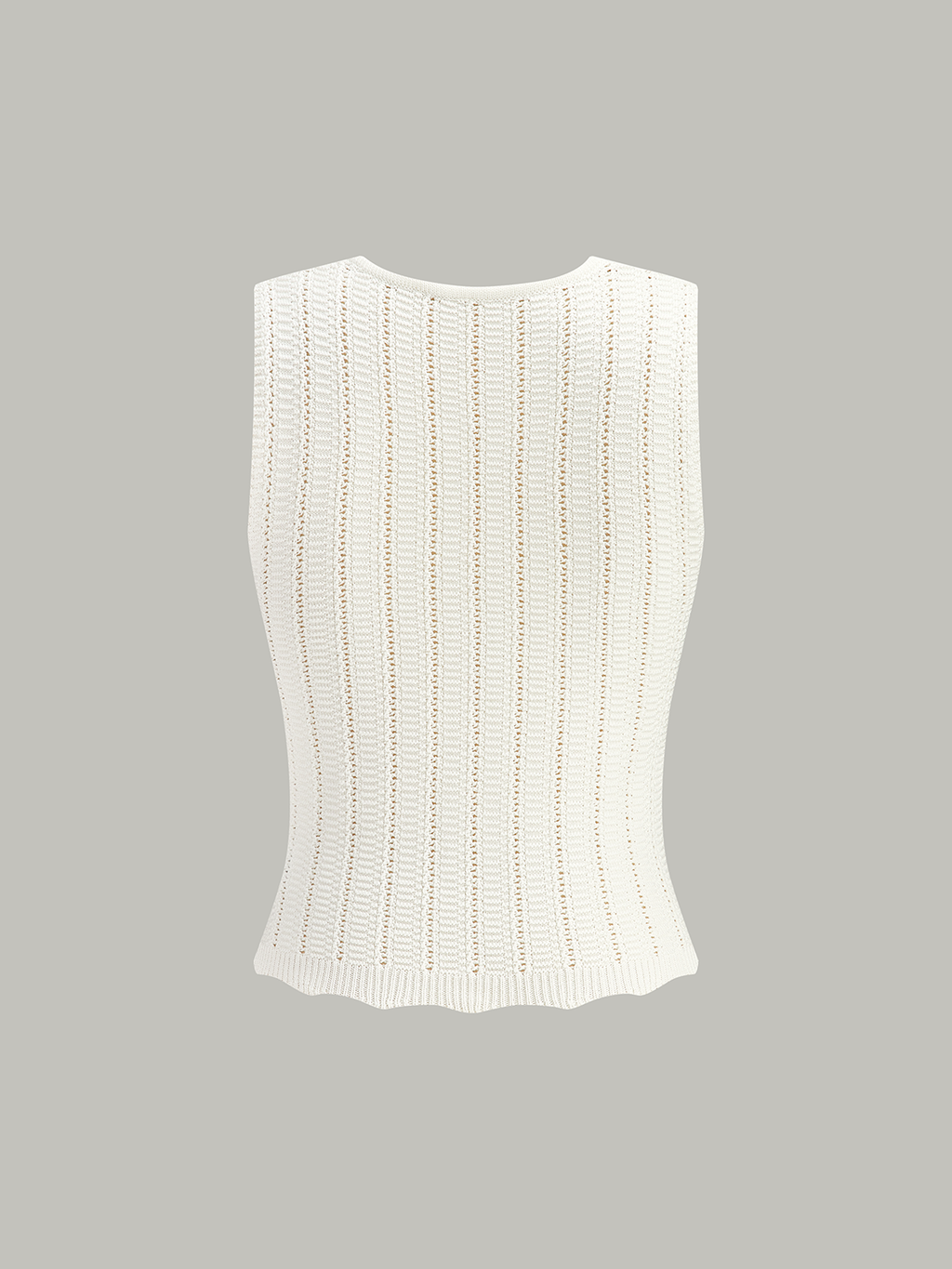 Sleeveless Sweater Vest With Flower Decoration