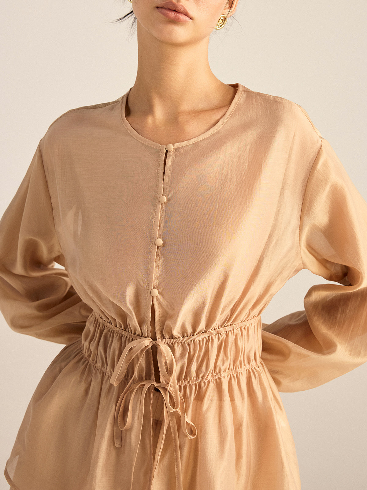 Tencel Tie-Waist Top and Shorts Set