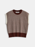 Herringbone Pattern Sleeveless Knit Vest