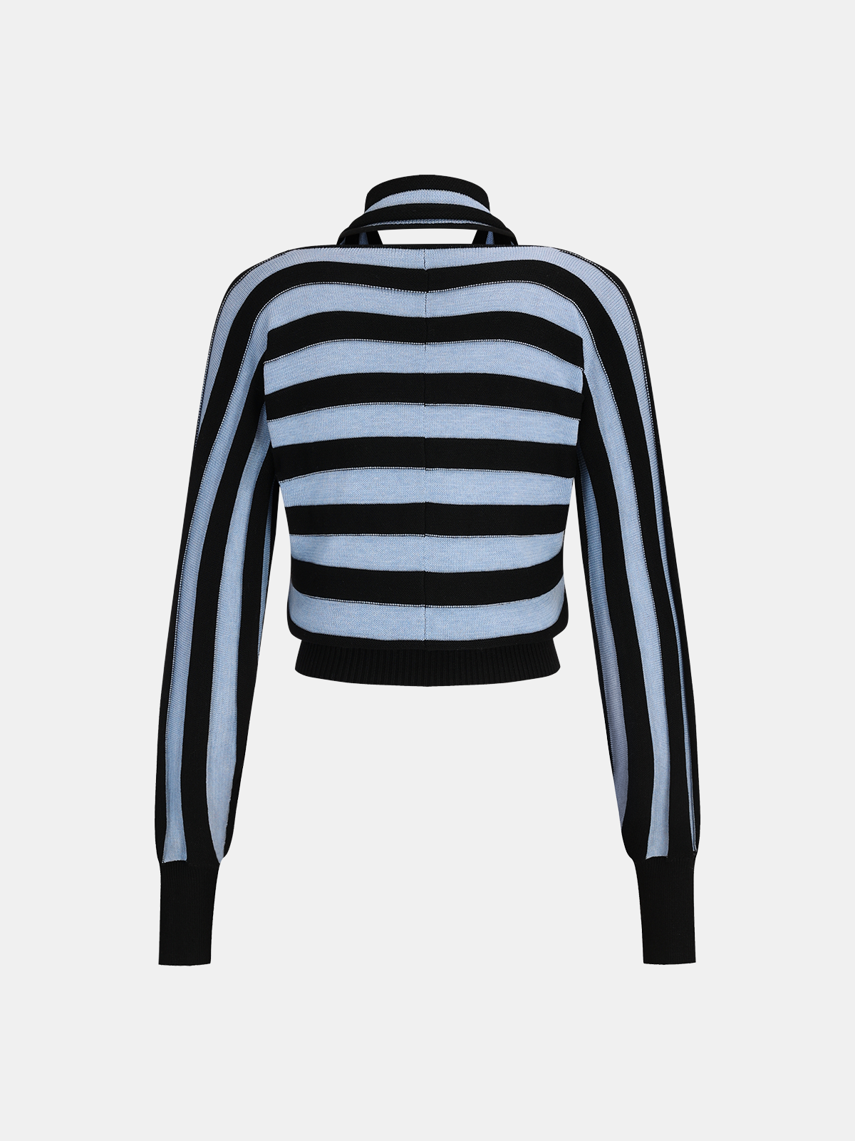 Wool Blend Halter Stripe Knit Top