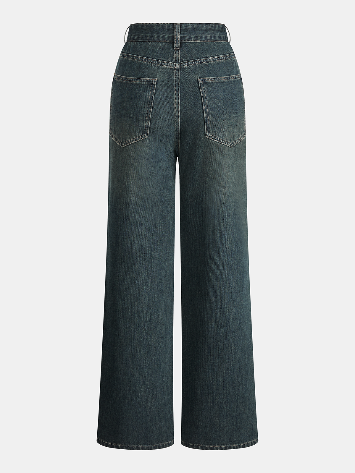 Mid-Waist Straight-Leg Jeans