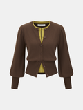 2 in 1 Layered Puff-Sleeve Cardigan