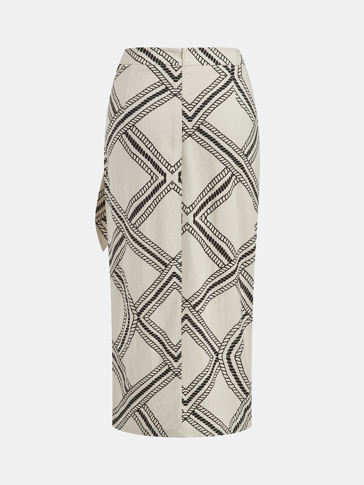 Abstract-Print Wrap Midi Skirt