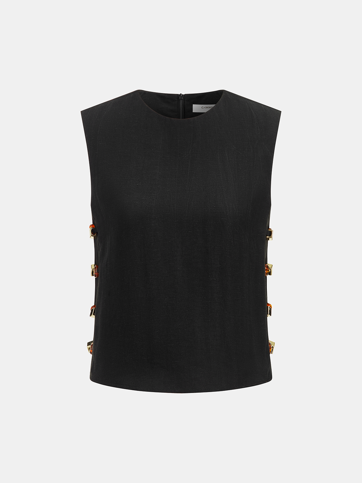 Tortoiseshell Detail Sleeveless Top & Shorts Set