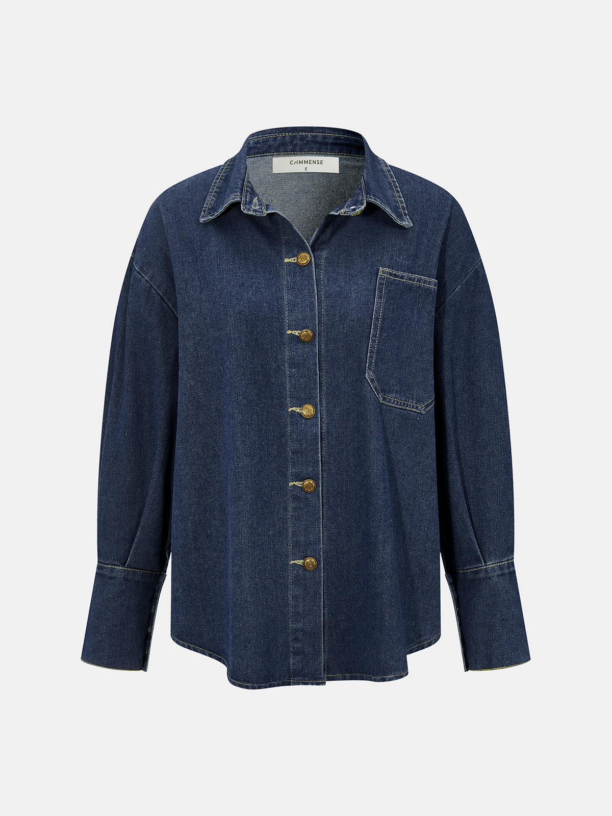 Denim Shirt & Asymmetric Skort Set