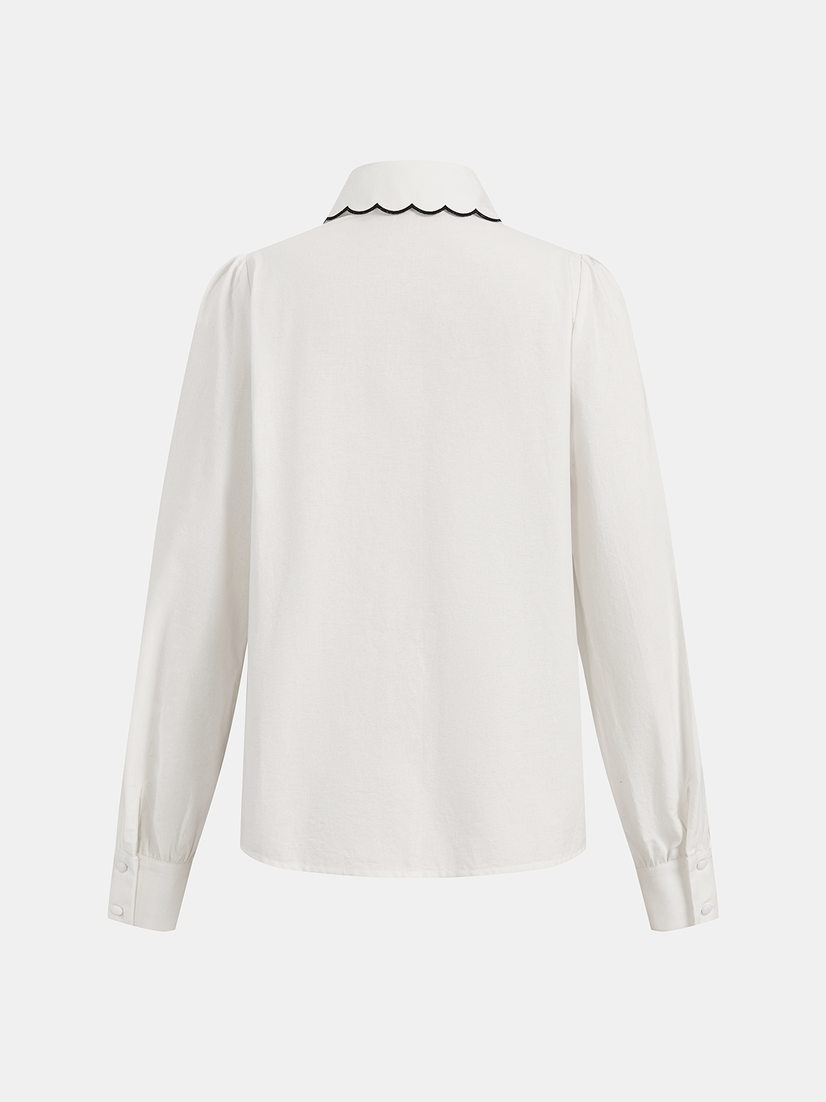 Cotton Scallop Trim Shirt & Shorts Set