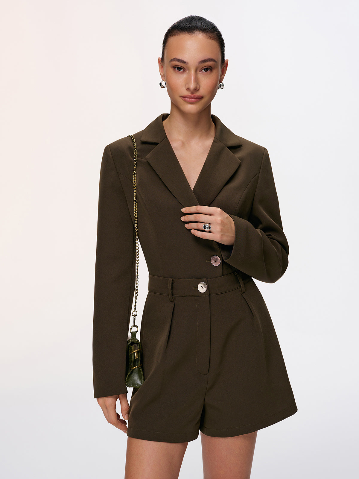 Cropped Blazer & Pleated Shorts Set