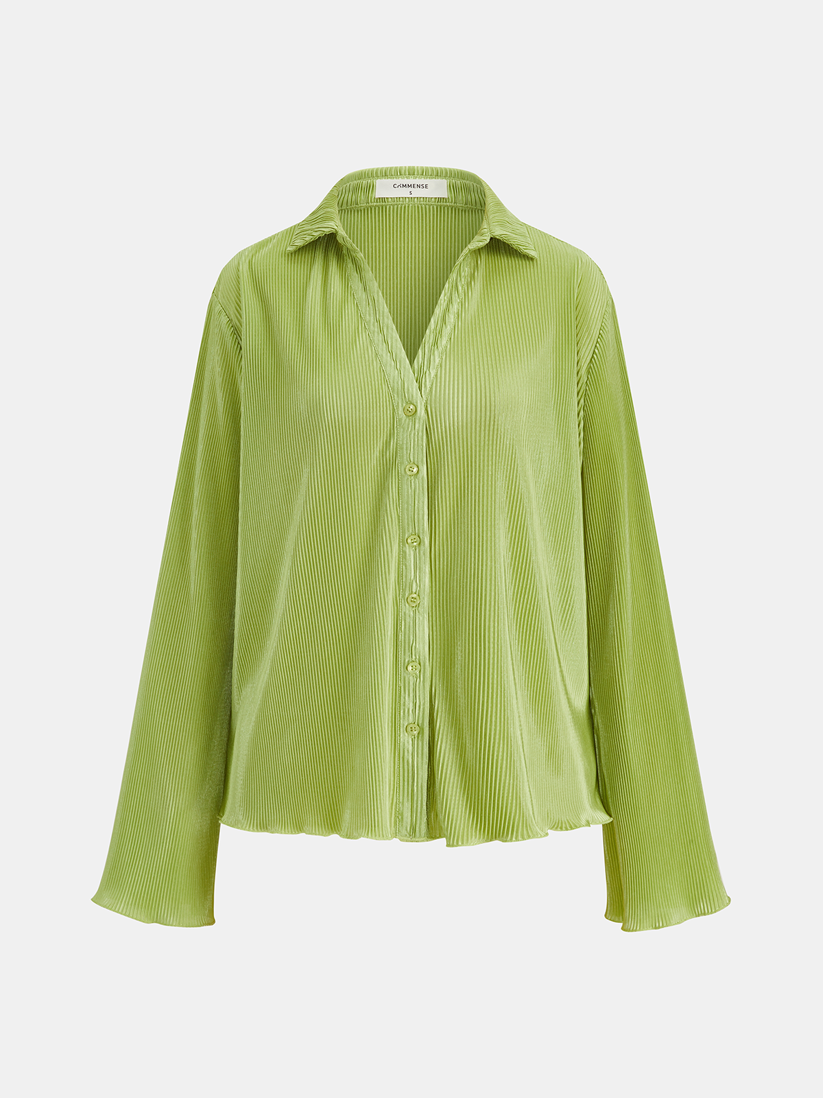 Pleated Twist Front Crop Shirt & Shorts Set