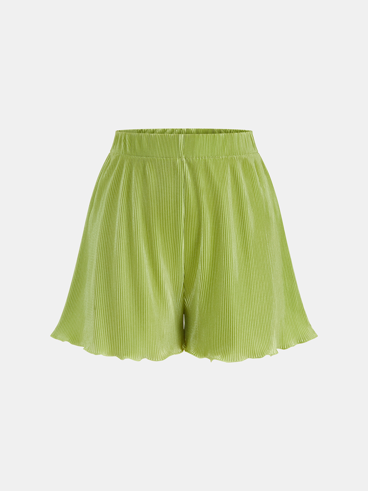 Pleated Twist Front Crop Shirt & Shorts Set