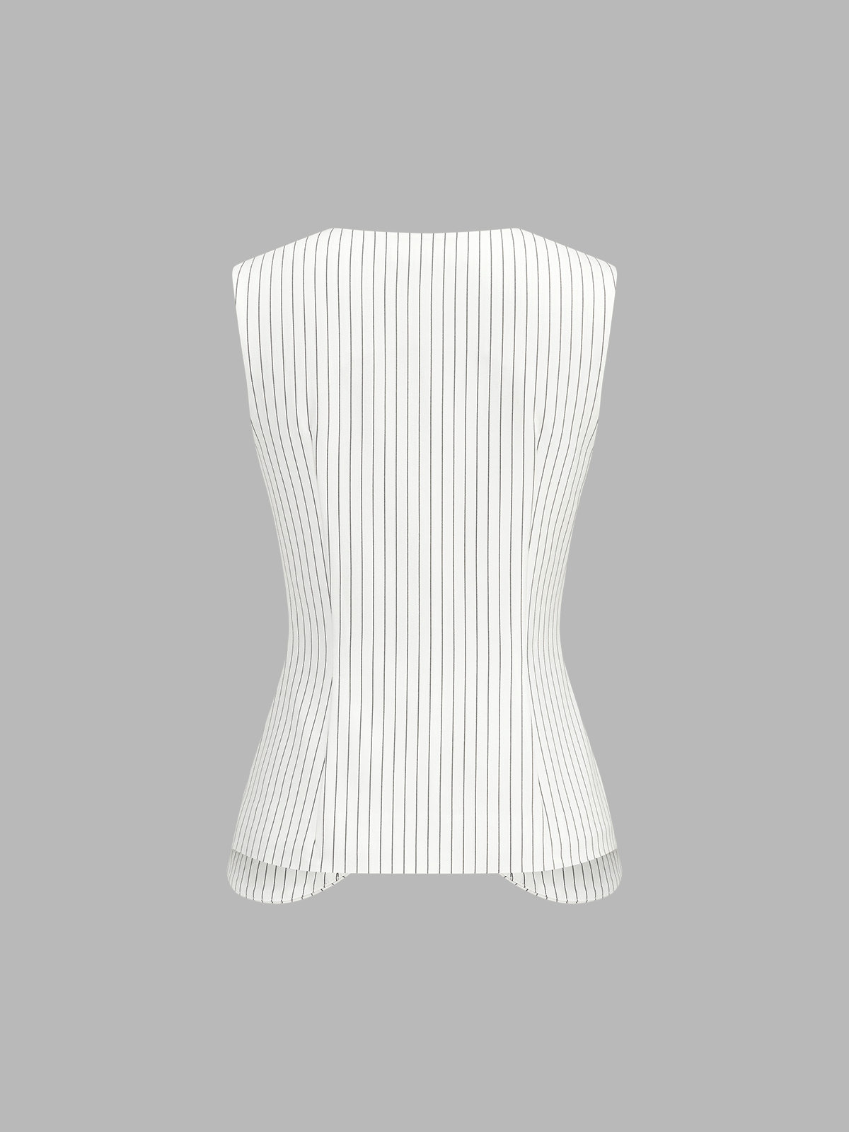 Pinstripe Asymmetric Button Vest & Shorts Set