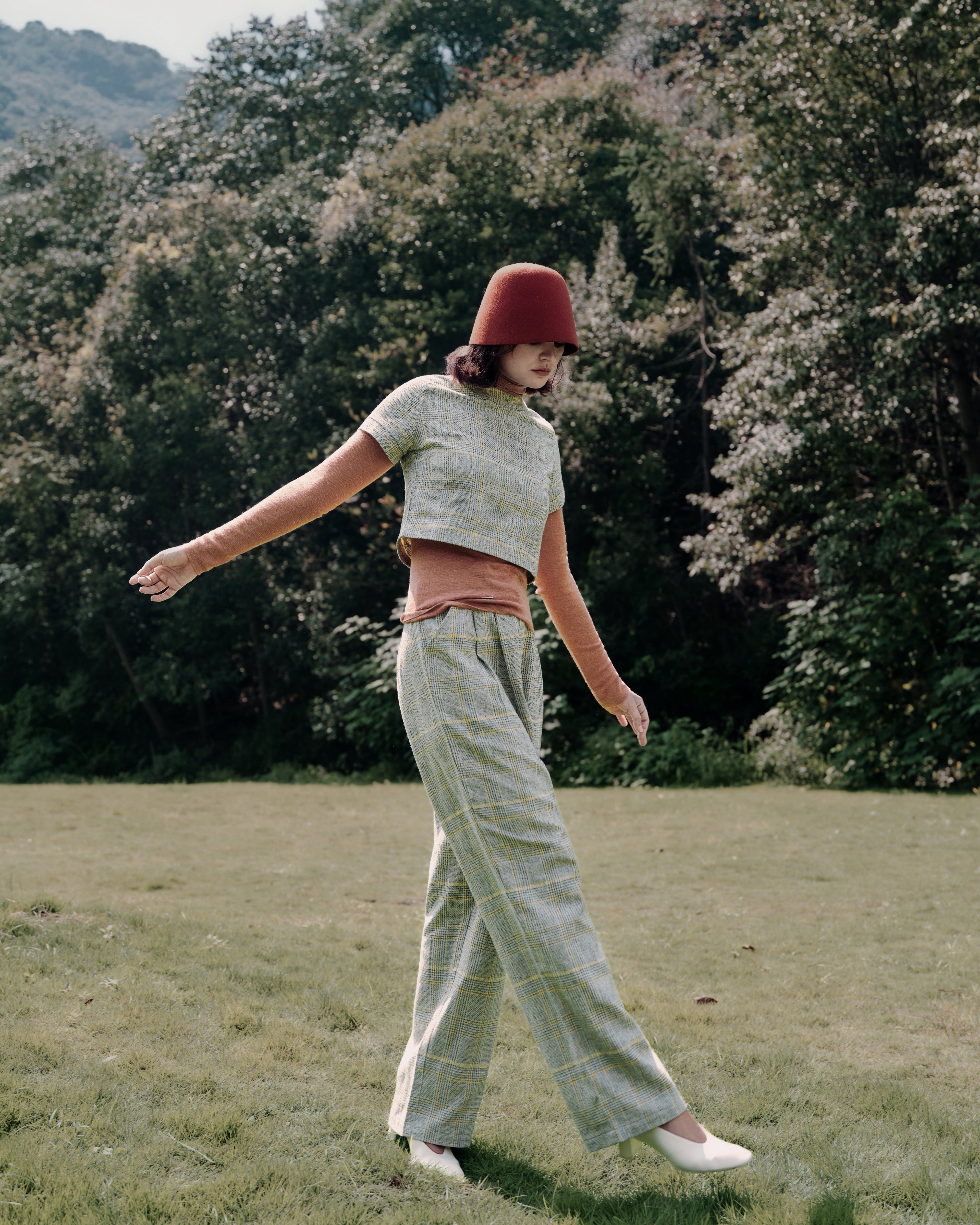 Plaid Theory High Rise Trousers