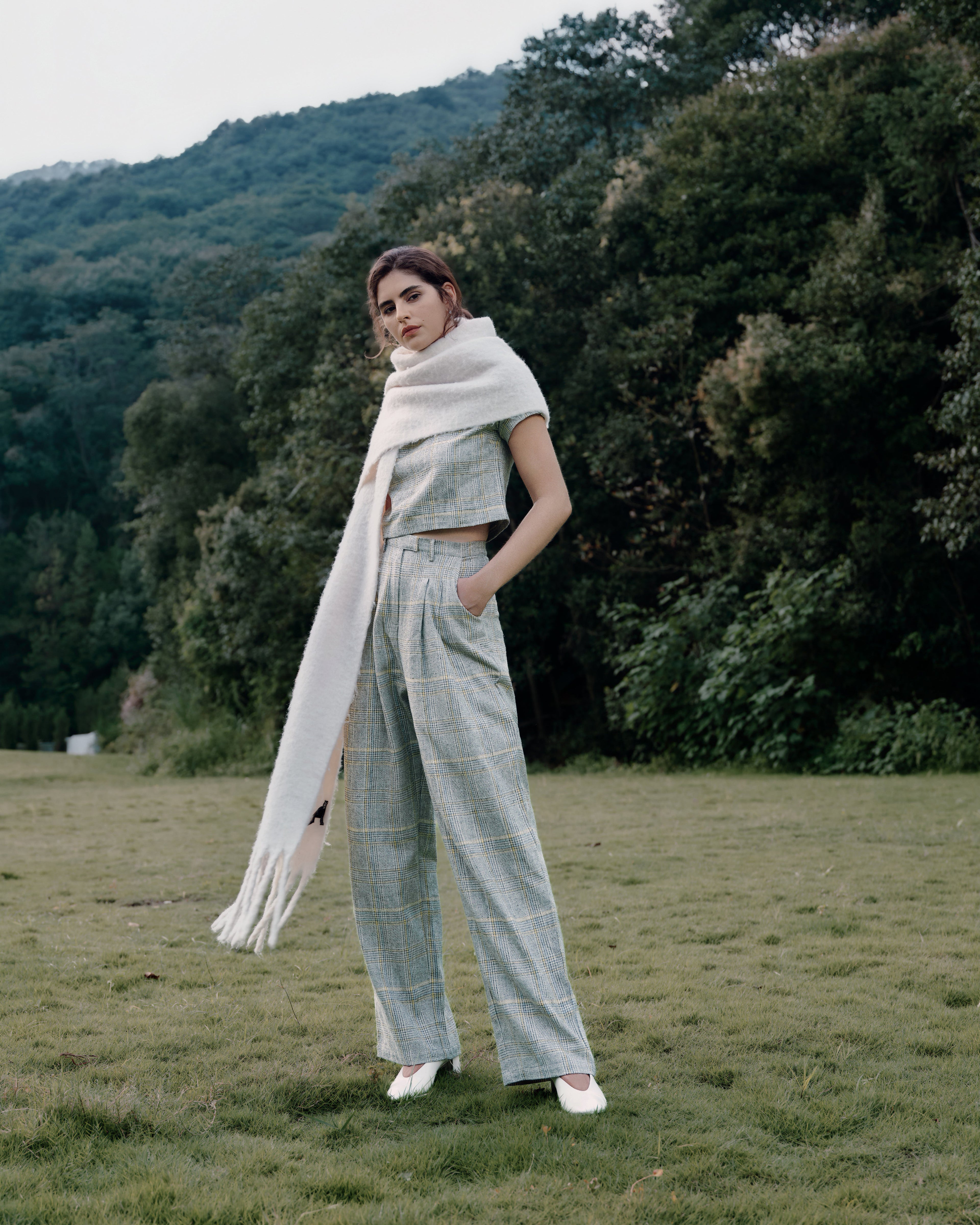 Plaid Theory High Rise Trousers